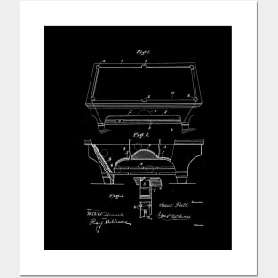 Billiard Table Vintage Patent Drawing Posters and Art